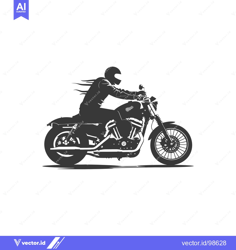 Premium Vector dari Silhouette of a Motorcycle Rider in Motion