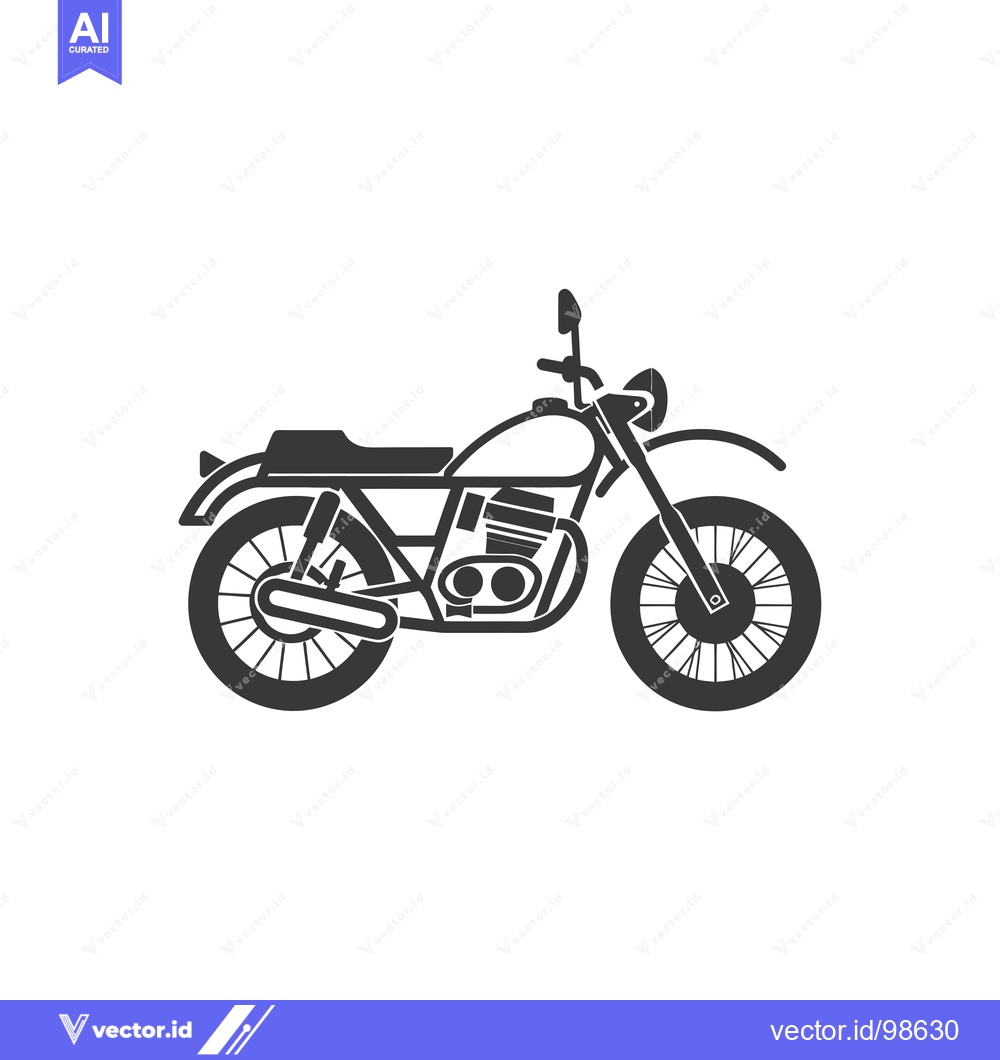 Premium Vector dari Silhouette of a Motorcycle with Spoked Wheels