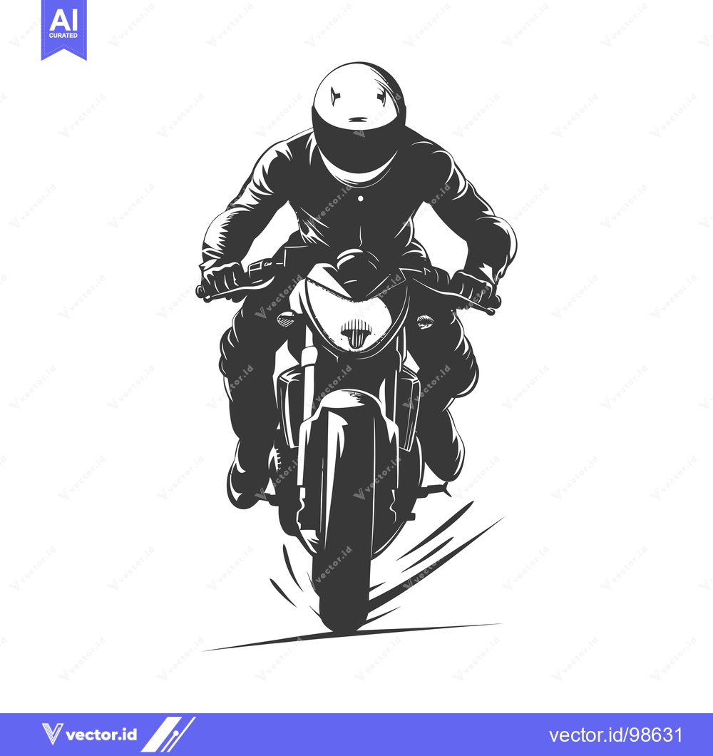 Premium Vector of Silhouette of a Motorcyclist on a Motorcycle