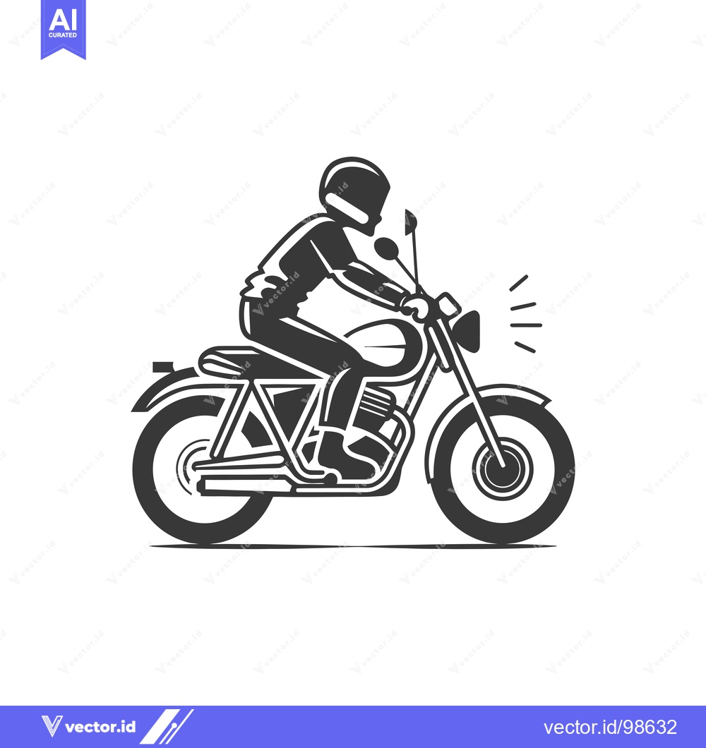 Premium Vector dari Silhouette of a Motorcyclist Riding a Motorcycle