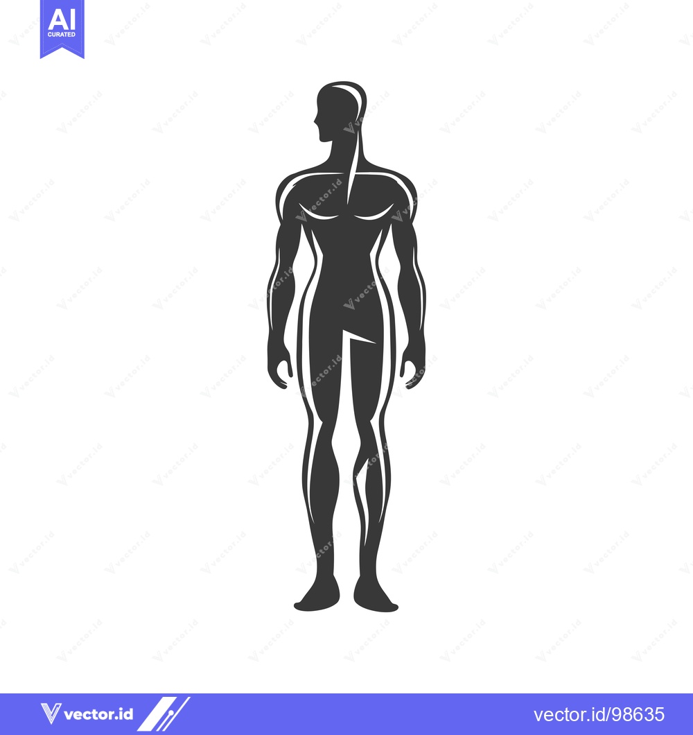 Premium Vector dari Silhouette of a Muscular Male Figure