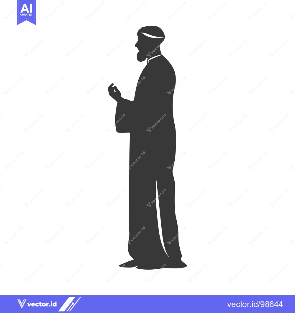 Premium Vector of Silhouette of a Muslim Man Praying