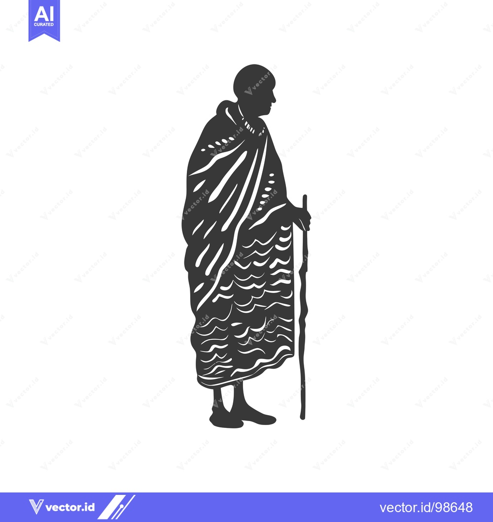 Premium Vector dari Silhouette of an African Man Wearing a Traditional Robe and Holding a