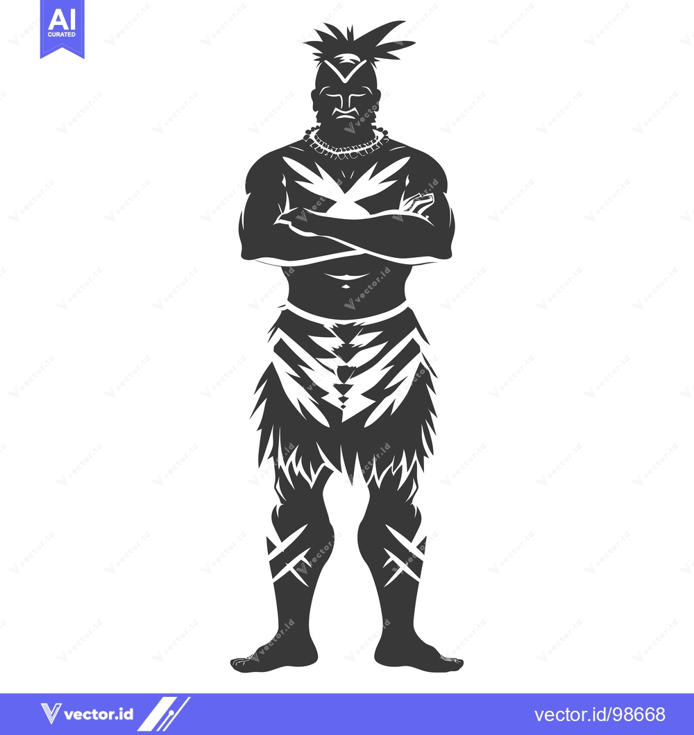 Premium Vector dari Silhouette of a Native American Warrior with Arms Crossed