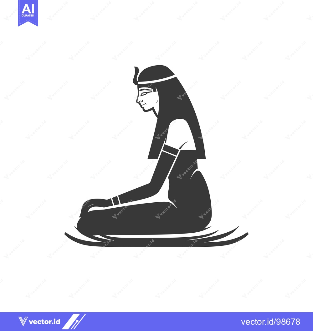 Premium Vector of Silhouette of an Egyptian Goddess Seated in Meditation