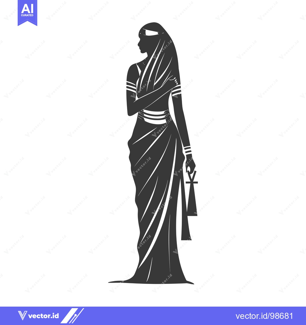 Premium Vector of Silhouette of an Egyptian Woman in a Traditional Robe