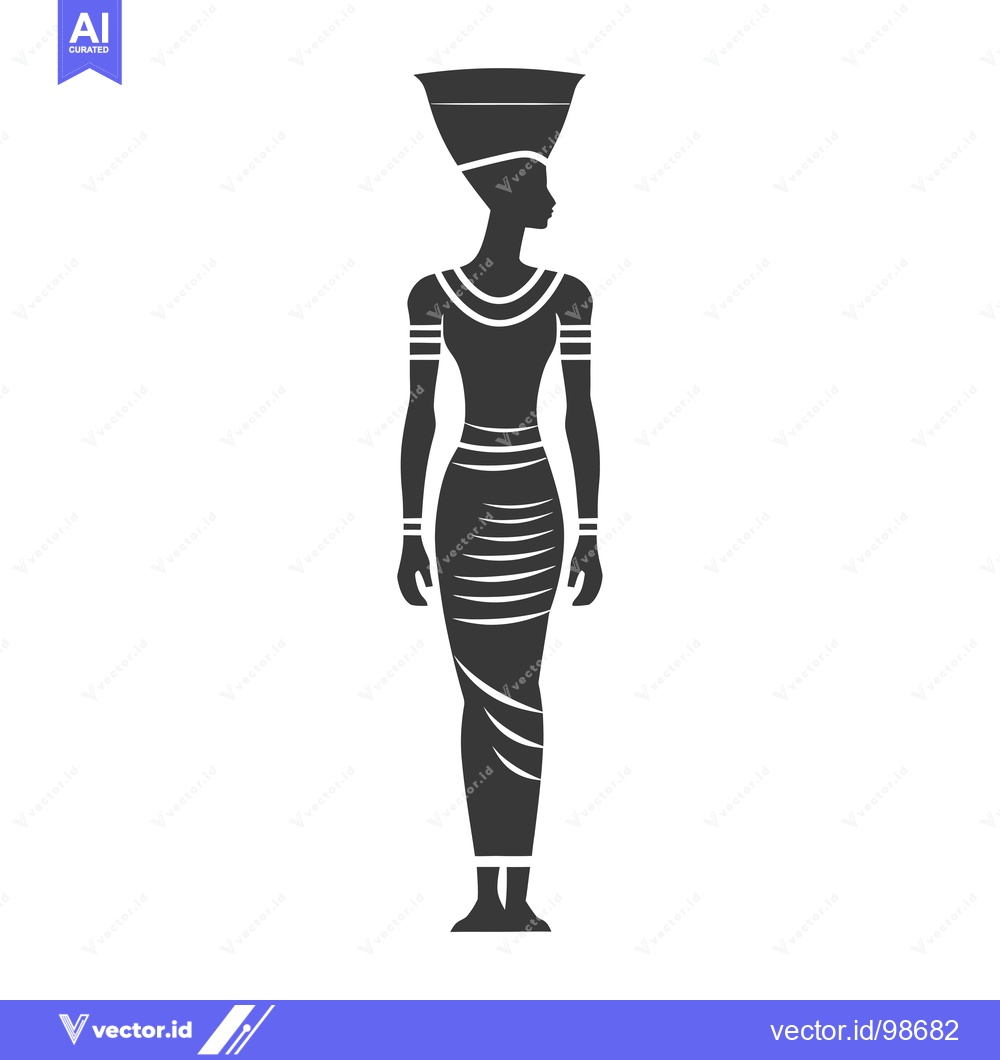 Premium Vector dari Silhouette of an Egyptian Woman in Traditional Attire