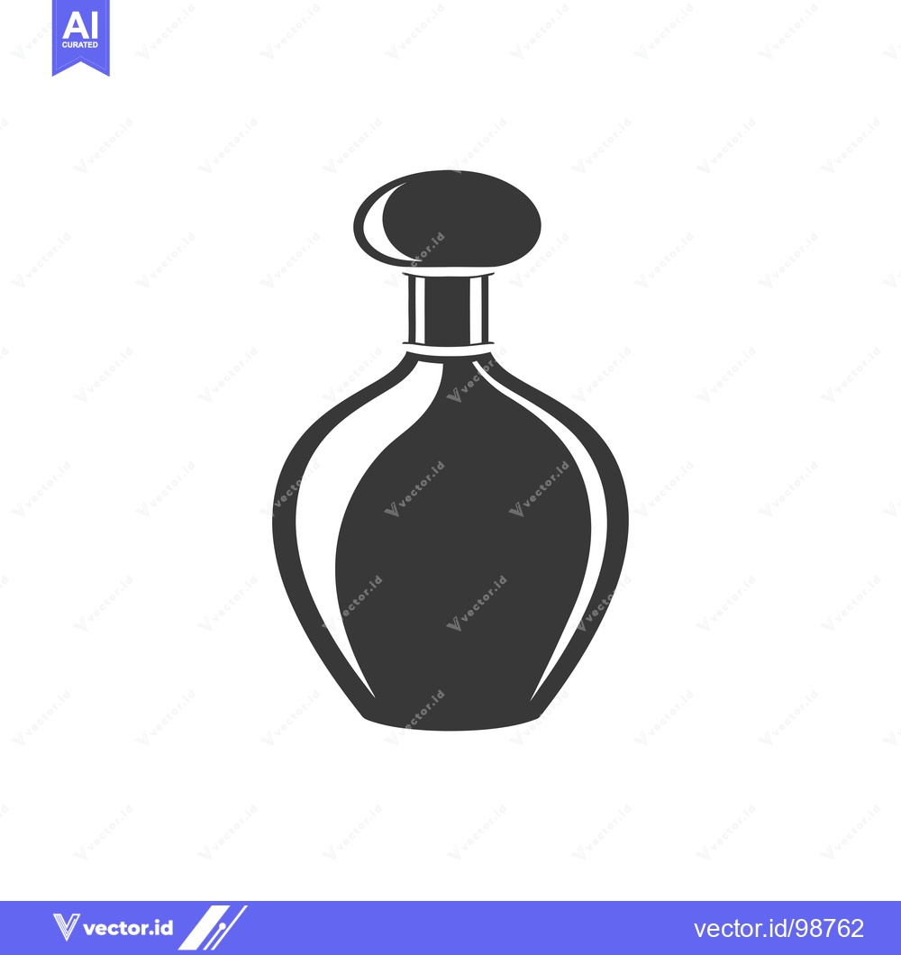 Premium Vector of Silhouette of a Perfume Bottle with a Rounded Top
