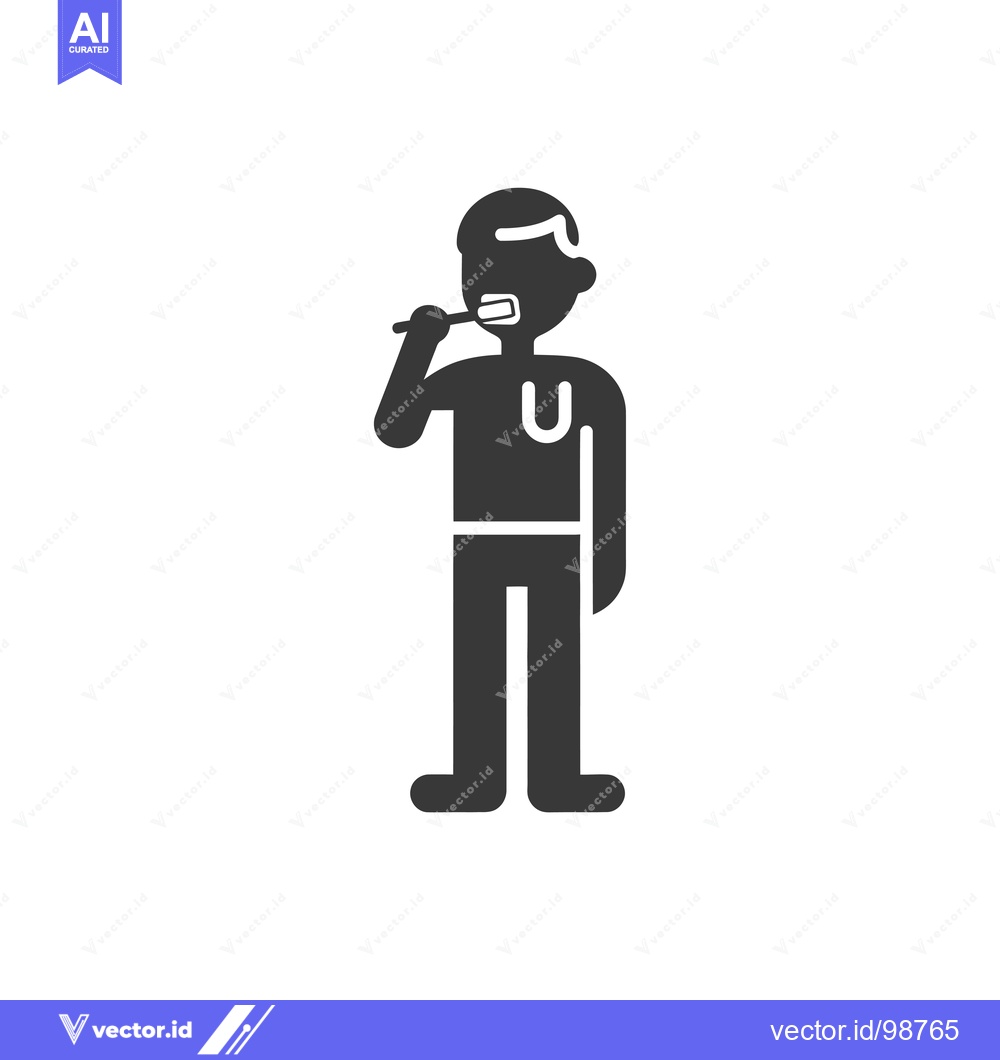 Premium Vector dari Silhouette of a Person Brushing Their Teeth