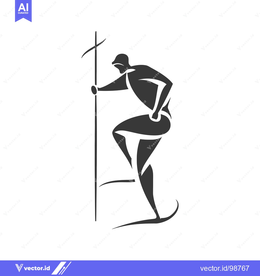Premium Vector of Silhouette of a person climbing a vertical pole