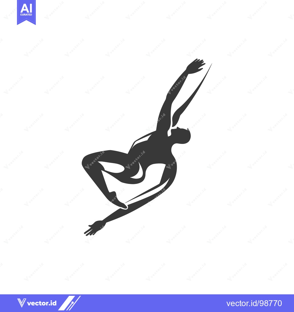 Premium Vector of Silhouette of a person doing a backflip