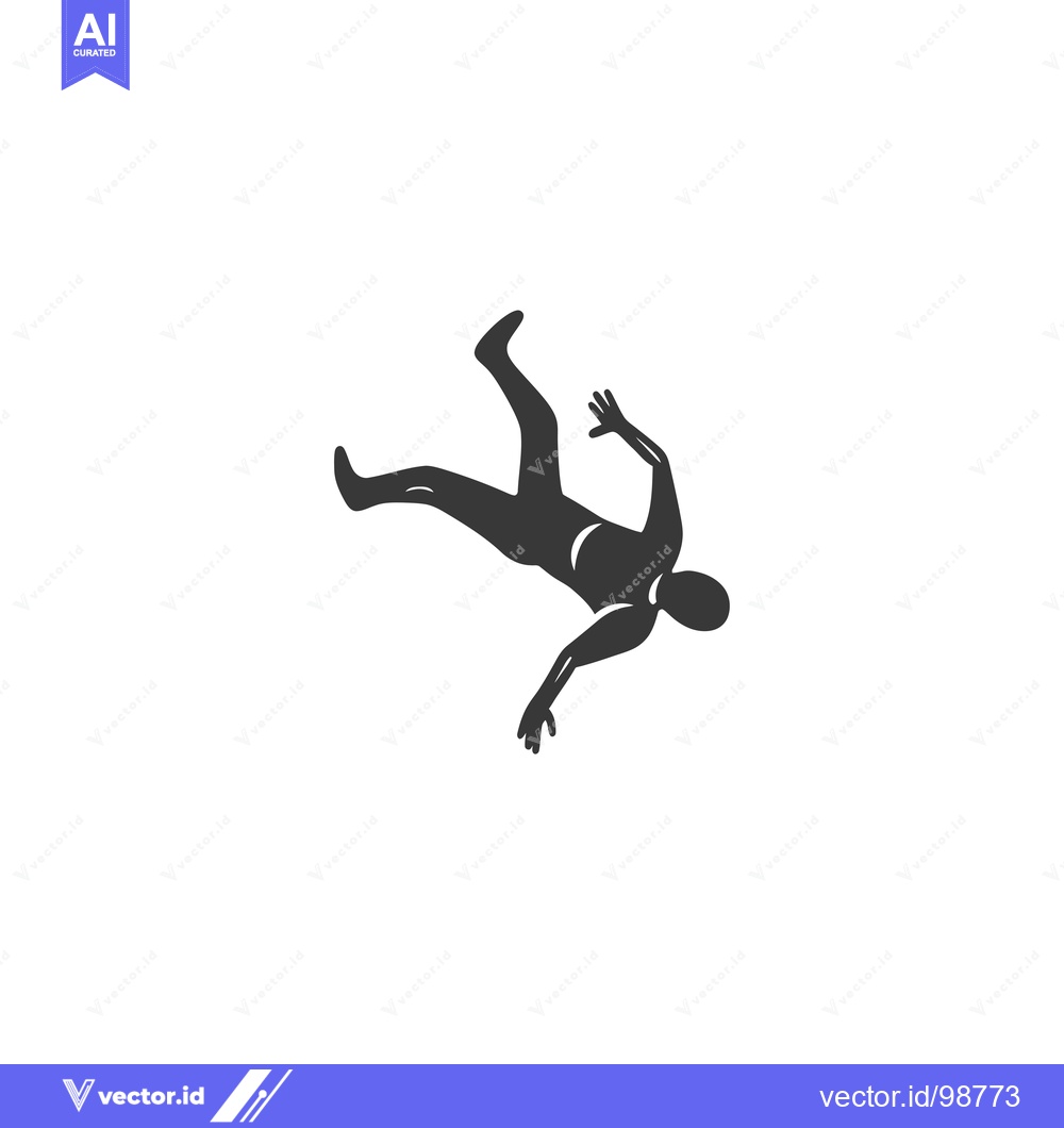 Premium Vector dari Silhouette of a Person Falling Downwards