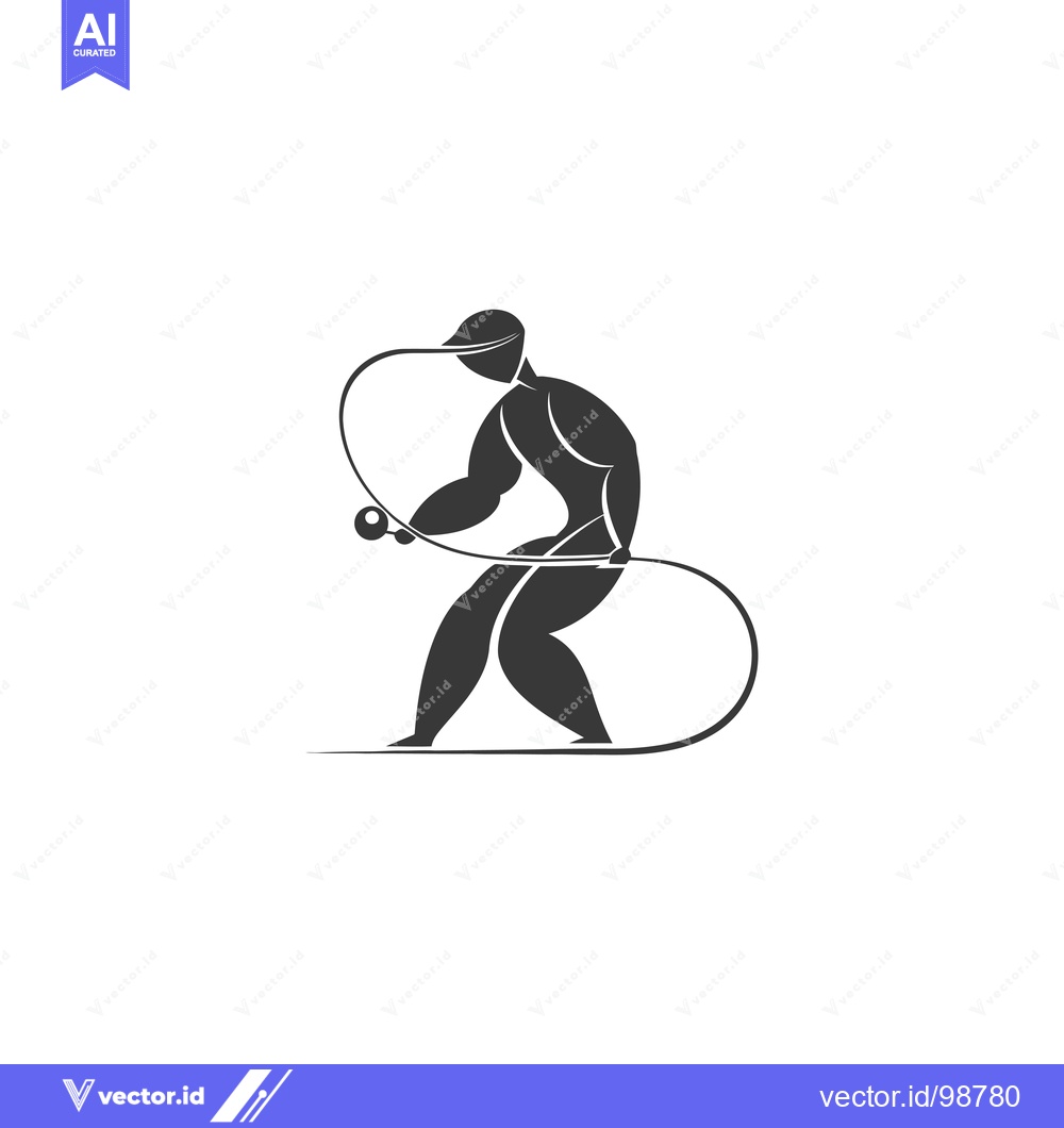 Premium Vector of Silhouette of a Person Holding a Jump Rope