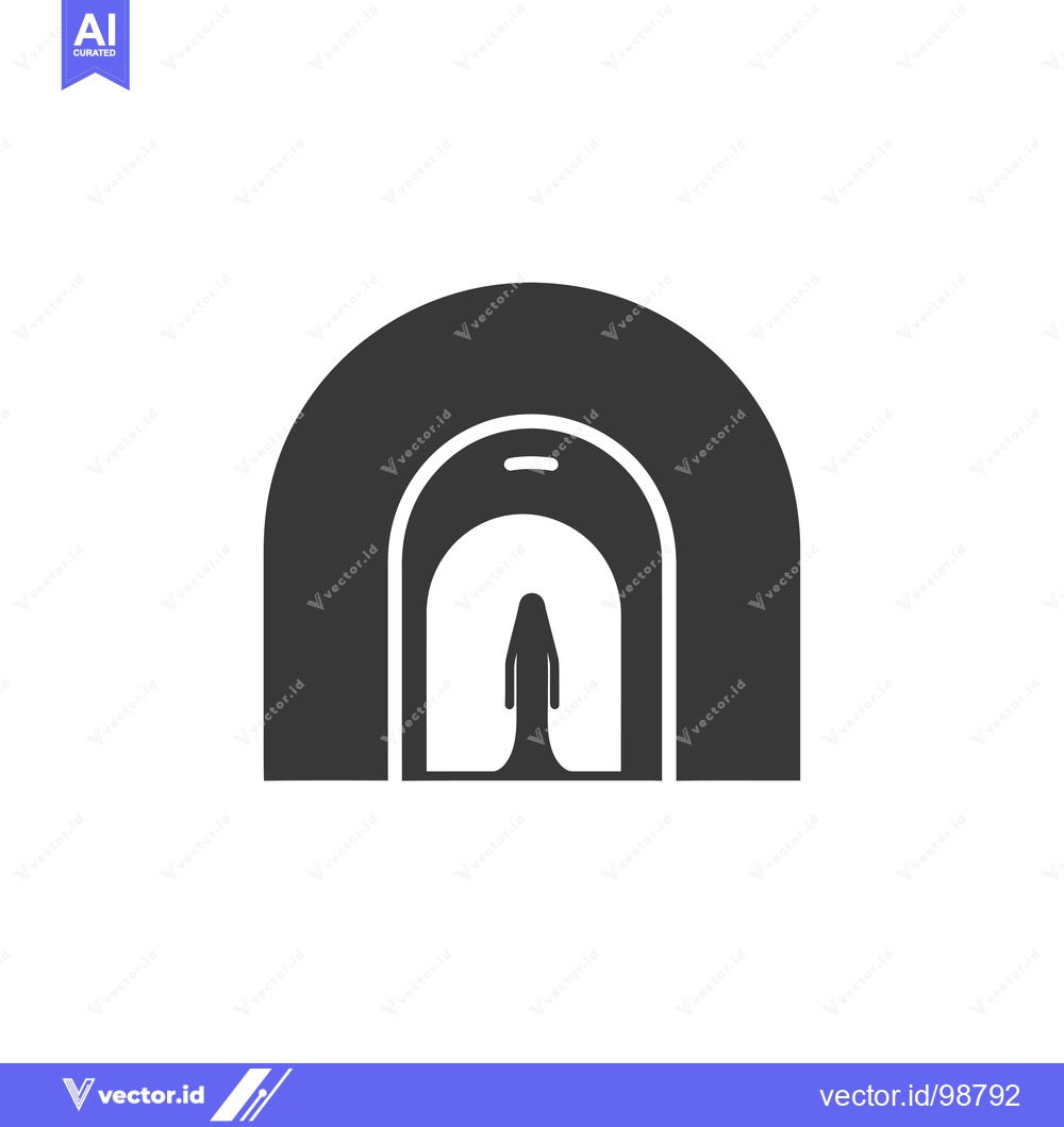 Premium Vector of Silhouette of a Person in a Long Robe Standing in a Tunnel Entrance