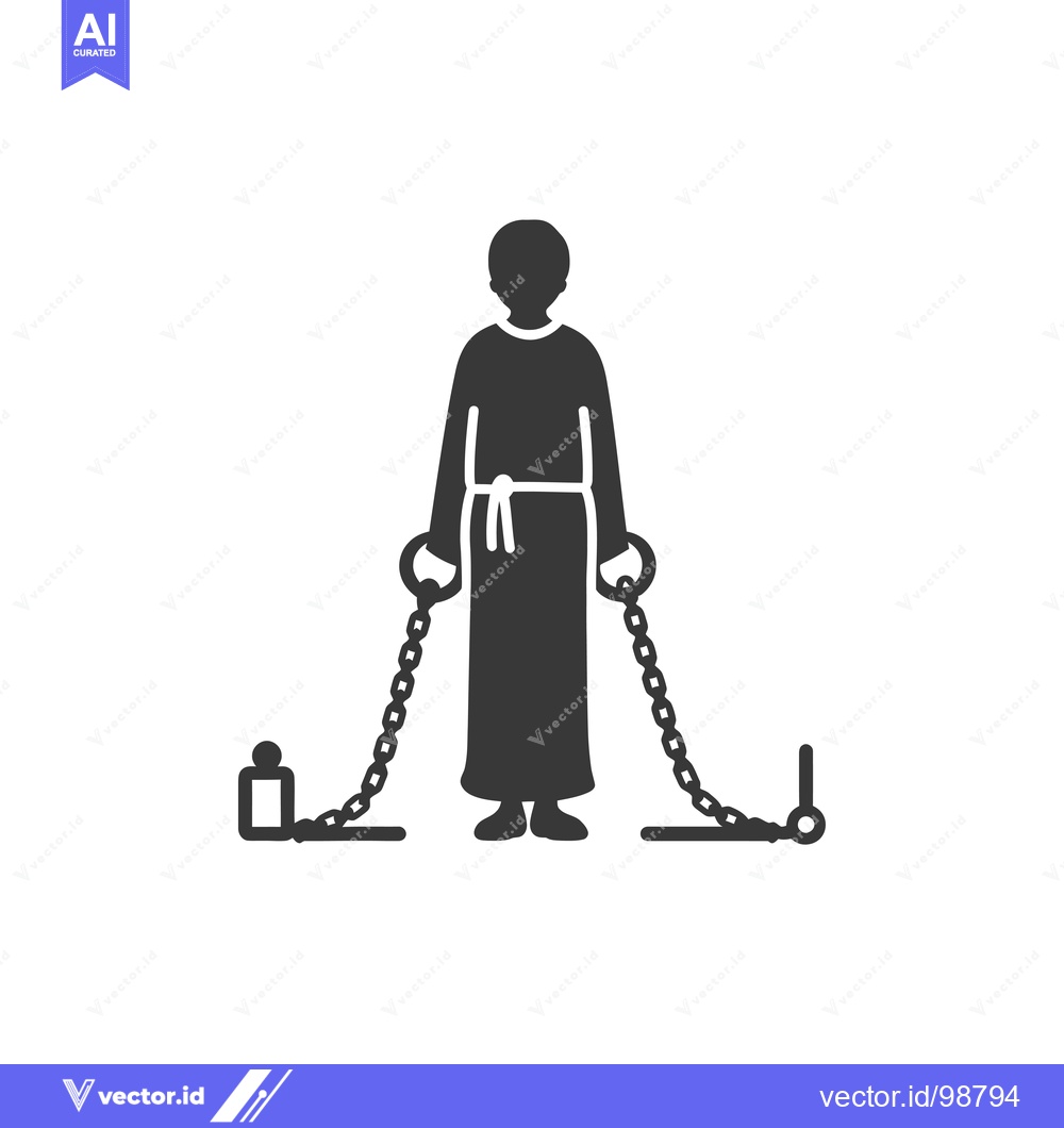 Premium Vector dari Silhouette of a Person in a Robe Chained to Weights