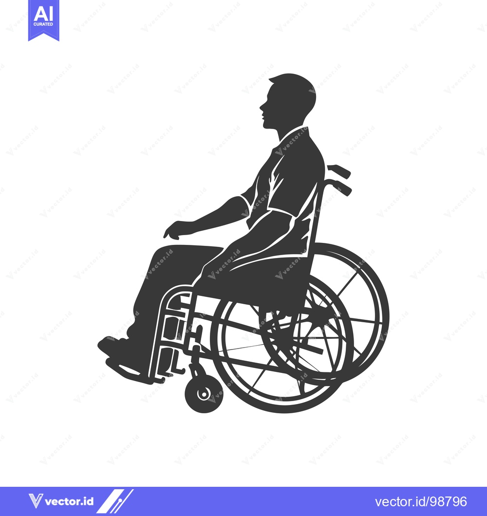 Premium Vector of Silhouette of a Person in a Wheelchair