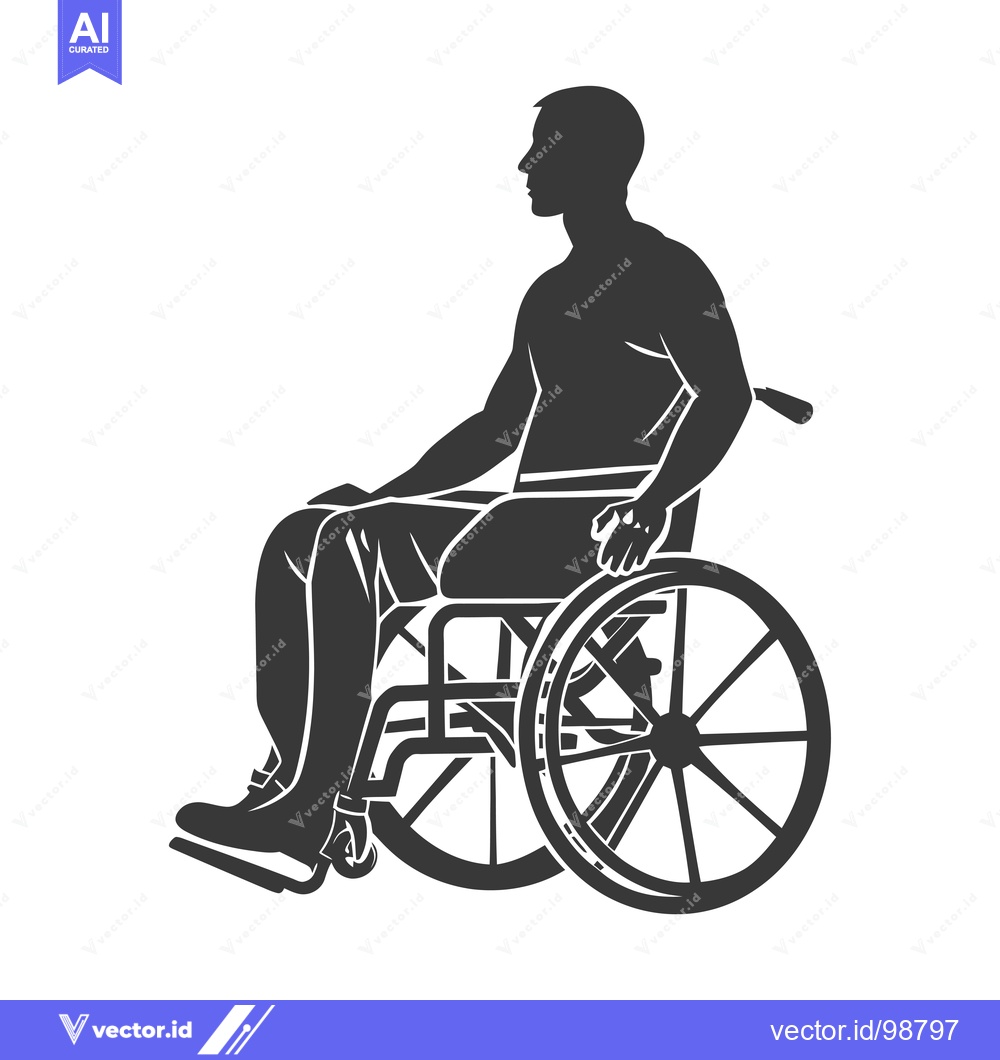 Premium Vector dari Silhouette of a Person in a Wheelchair