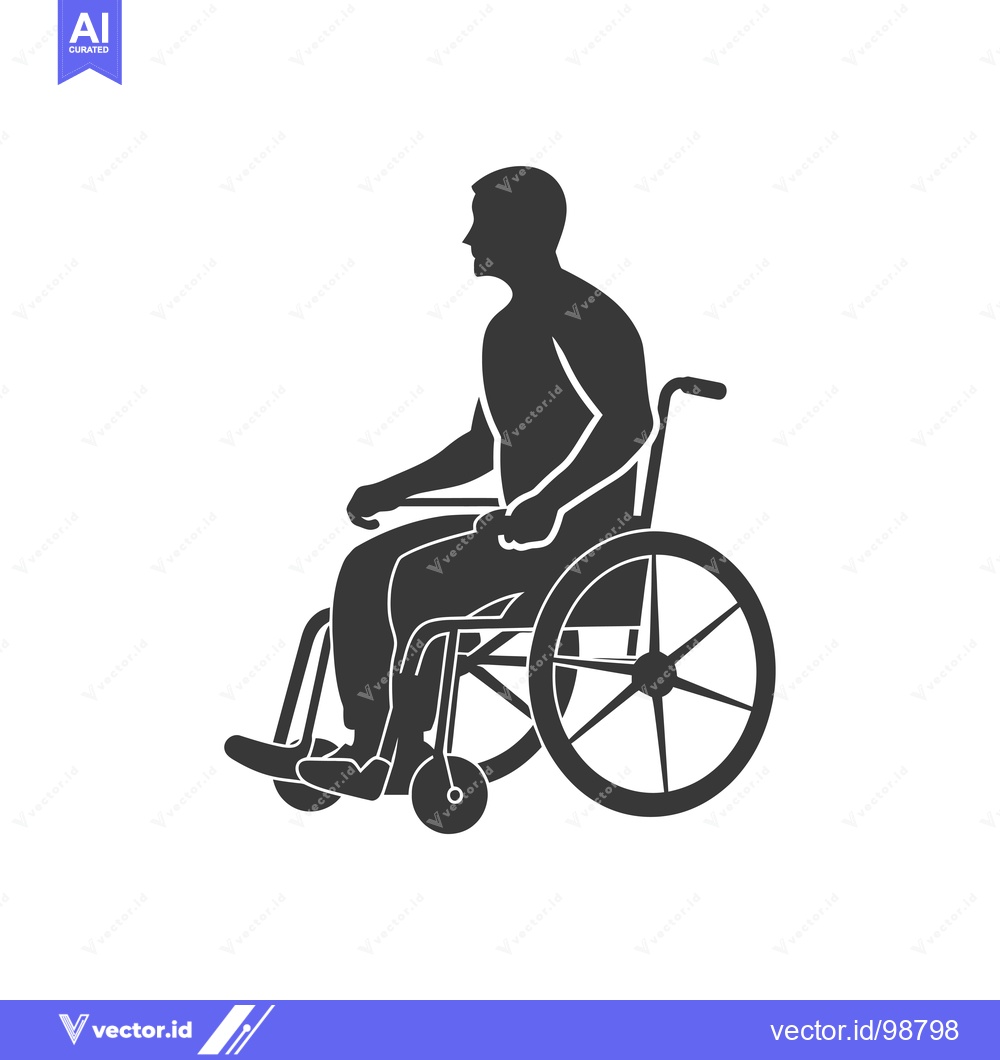 Premium Vector of Silhouette of a Person in a Wheelchair