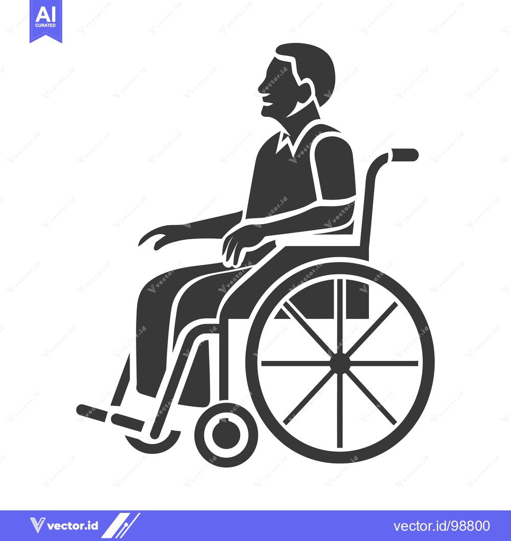 Premium Vector dari Silhouette of a Person in a Wheelchair
