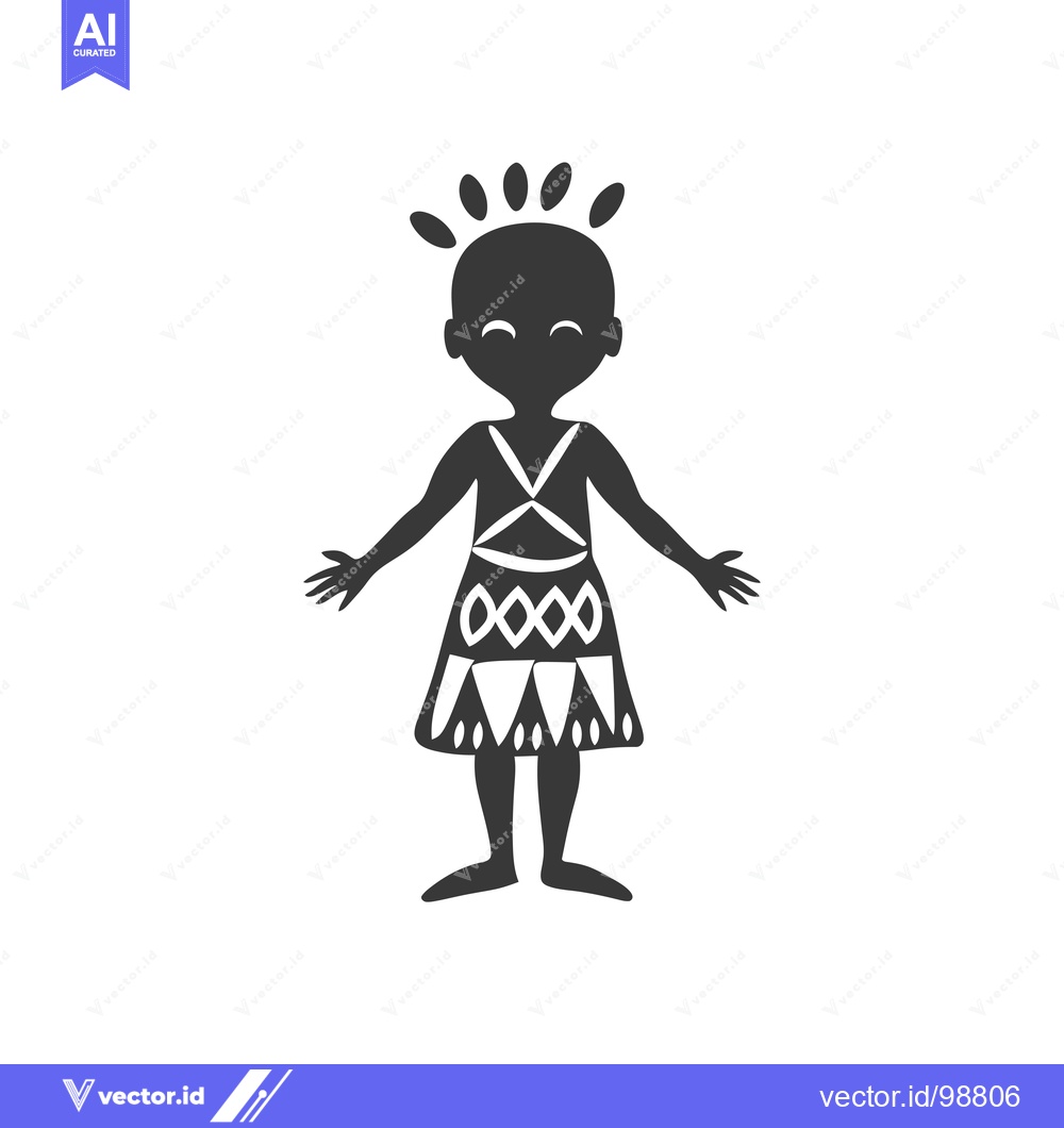 Premium Vector dari Silhouette of a Person in Traditional African Clothing