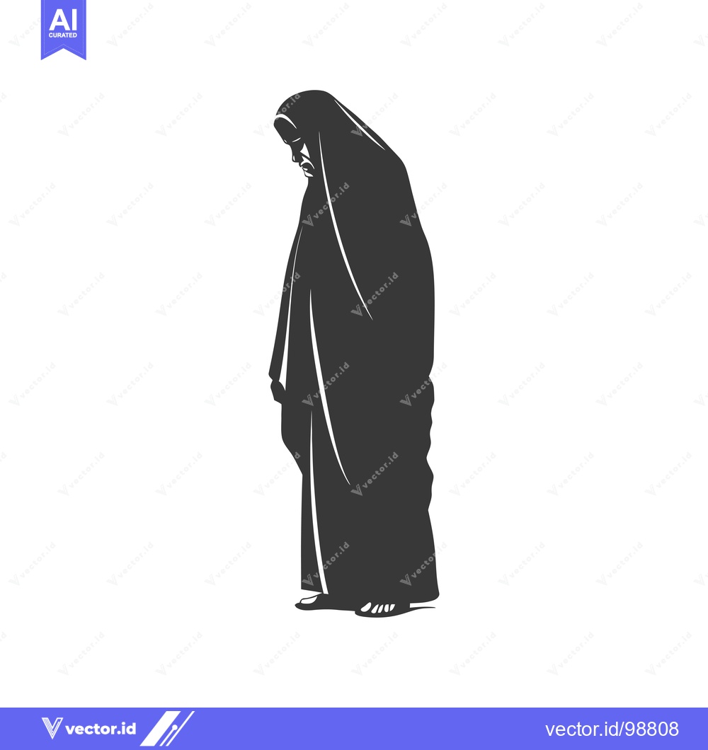 Premium Vector of Silhouette of a Person in Traditional Clothing