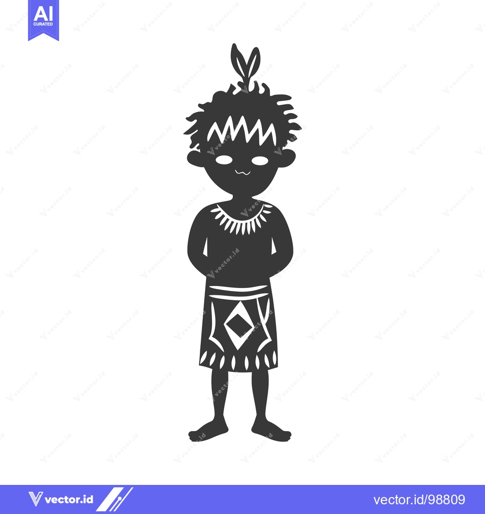 Premium Vector of Silhouette of a Person in Traditional Clothing