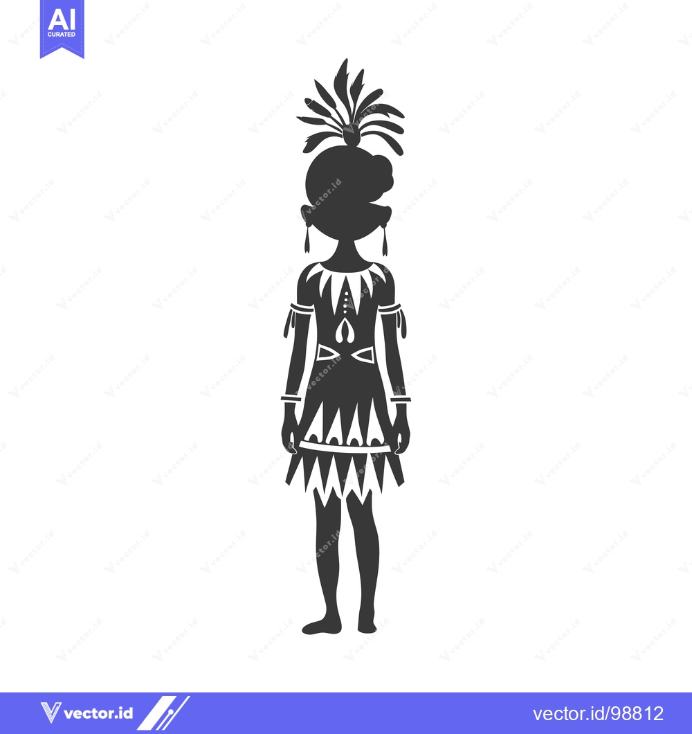 Premium Vector dari Silhouette of a Person in Traditional Indigenous Clothing