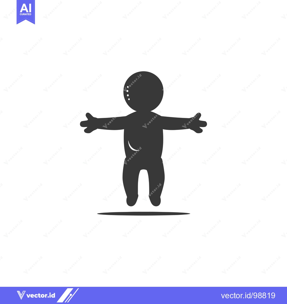 Premium Vector dari Silhouette of a Person Jumping with Arms Outstretched