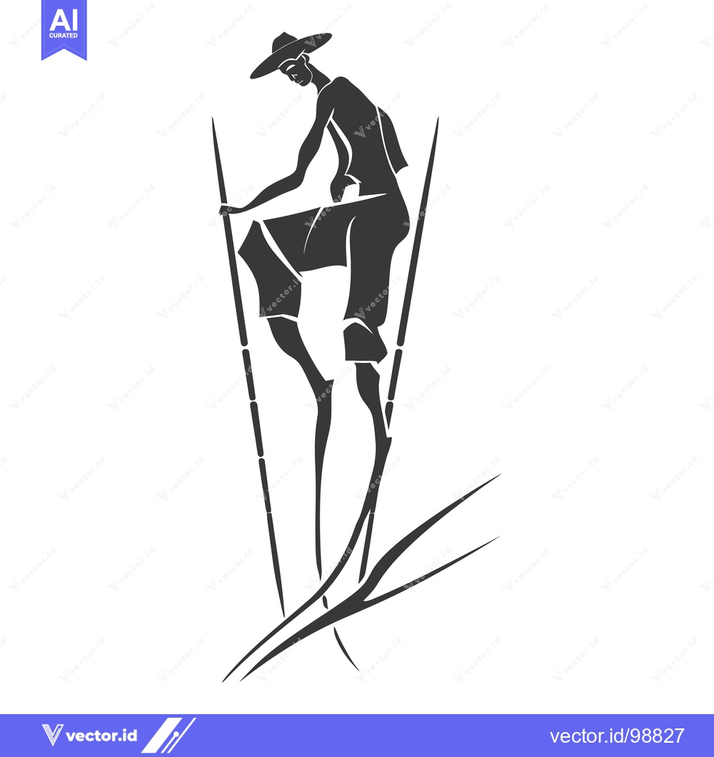 Premium Vector dari Silhouette of a Person on Stilts