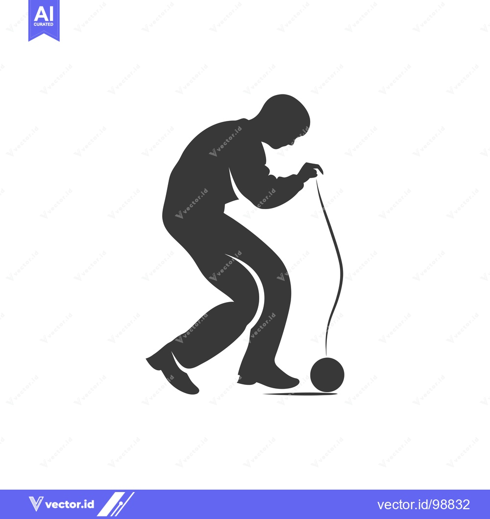 Premium Vector of Silhouette of a person playing with a yo-yo