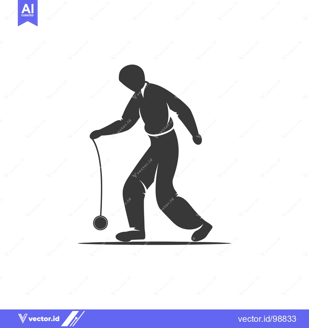 Premium Vector dari Silhouette of a Person Playing with a Yo-yo