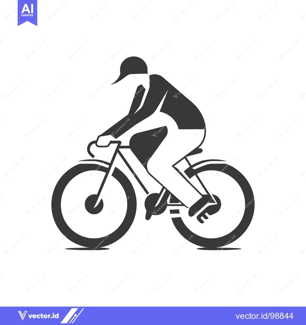 Premium Vector of Silhouette of a Person Riding a Bicycle