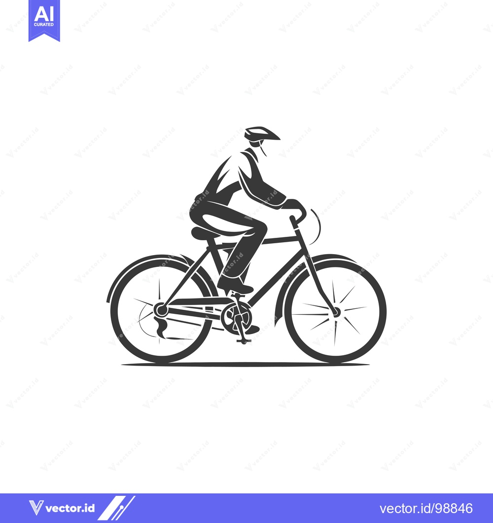 Premium Vector dari Silhouette of a person riding a bicycle