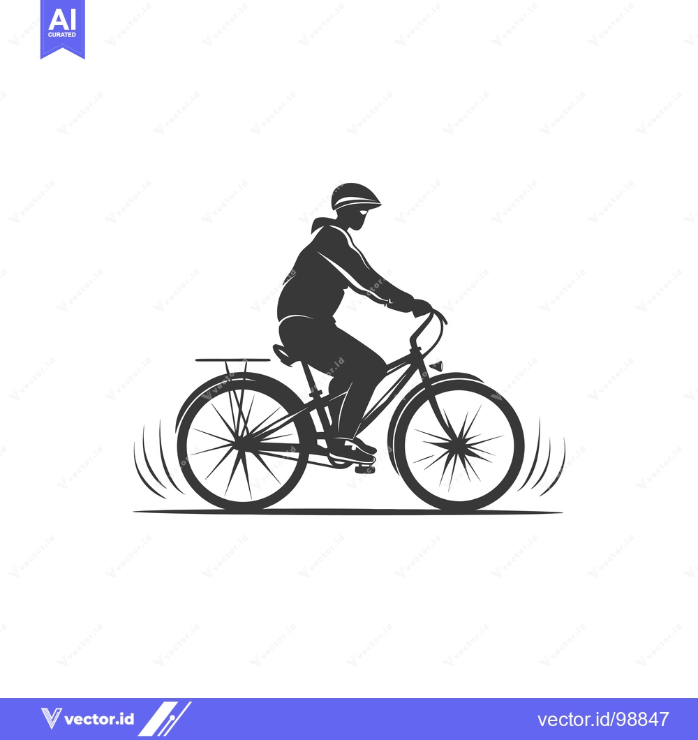 Premium Vector dari Silhouette of a Person Riding a Bicycle