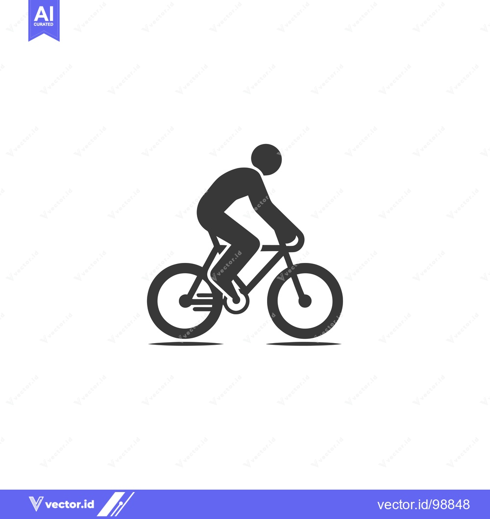 Premium Vector of Silhouette of a person riding a bicycle