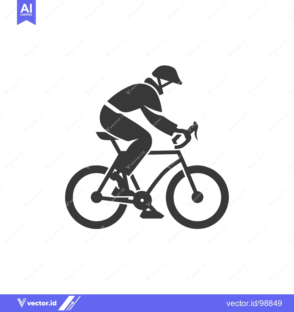 Premium Vector dari Silhouette of a person riding a bicycle with a helmet