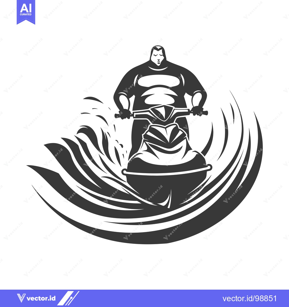 Premium Vector of Silhouette of a Person Riding a Jet Ski