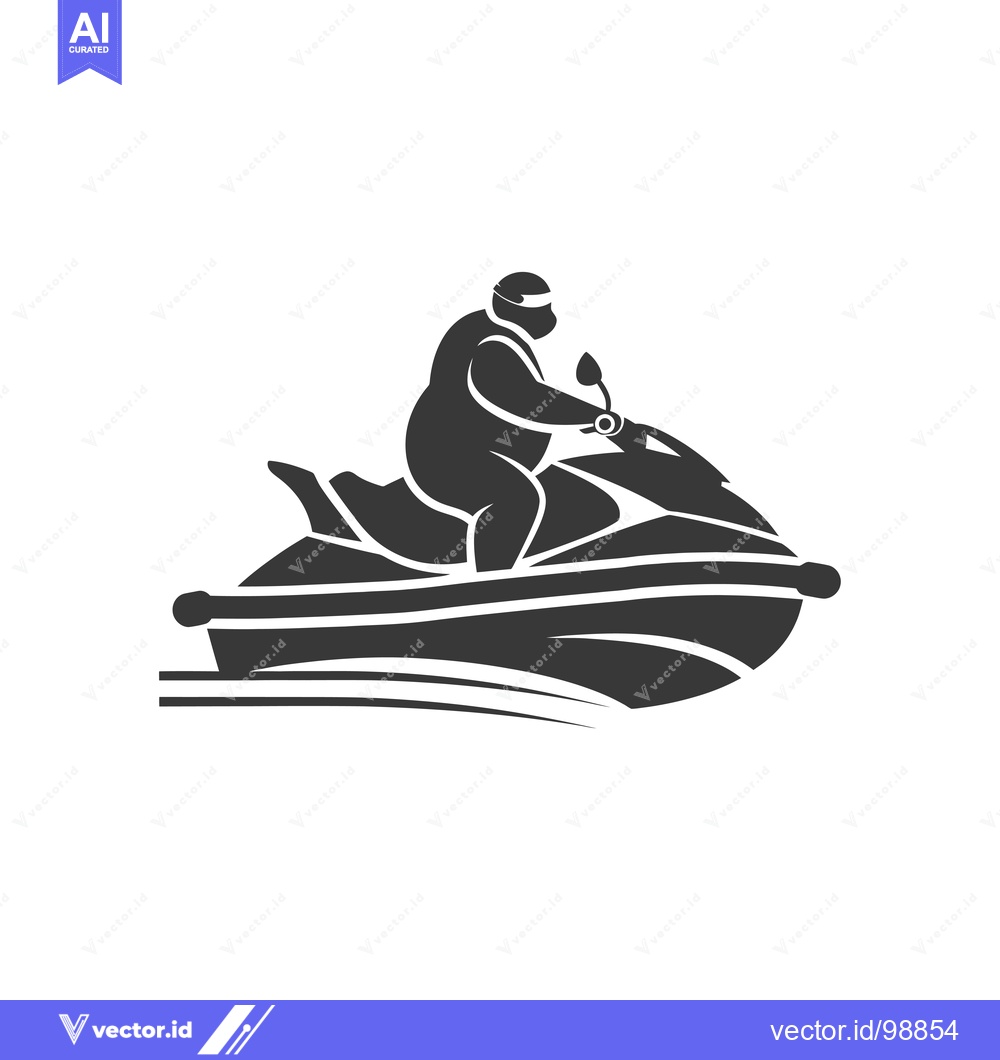 Premium Vector dari Silhouette of a Person Riding a Jet Ski