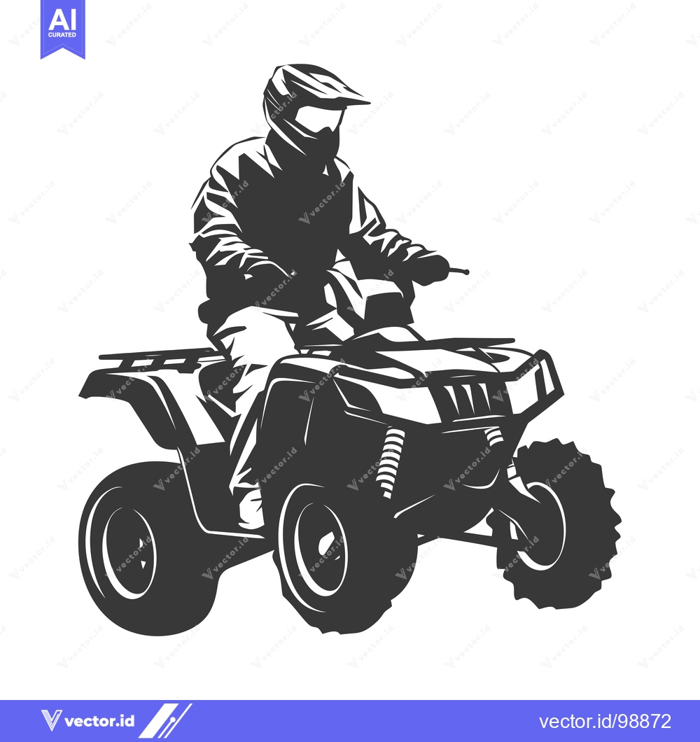 Premium Vector of Silhouette of a Person Riding an ATV