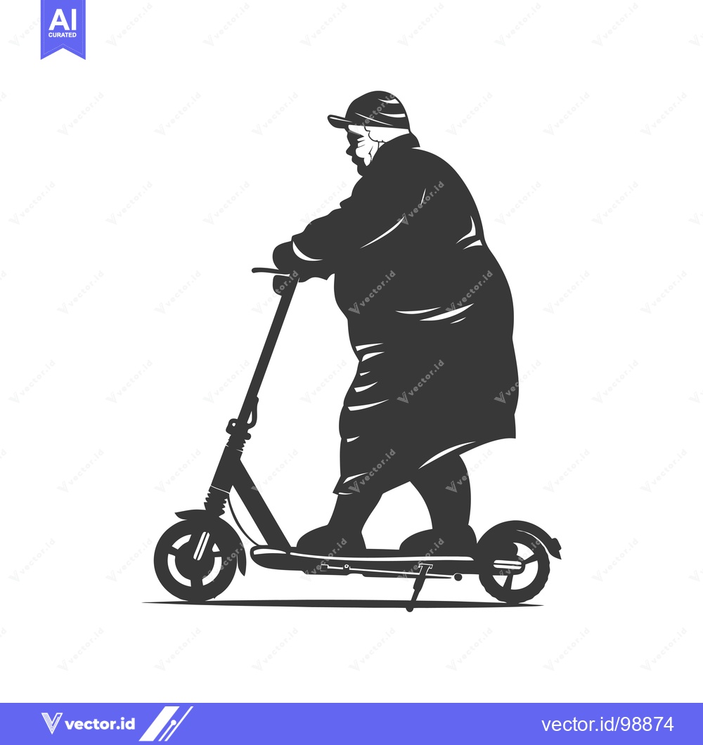 Premium Vector dari Silhouette of a Person Riding an Electric Scooter