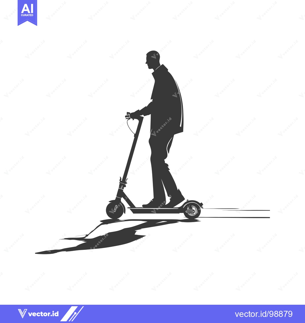 Premium Vector of Silhouette of a Person Riding an Electric Scooter