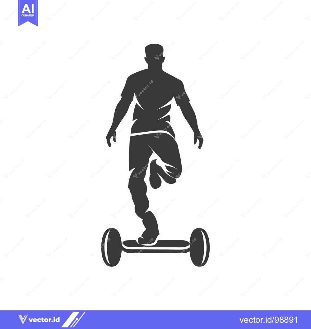 Premium Vector of Silhouette of a Person Riding a Self-Balancing Electric Scooter