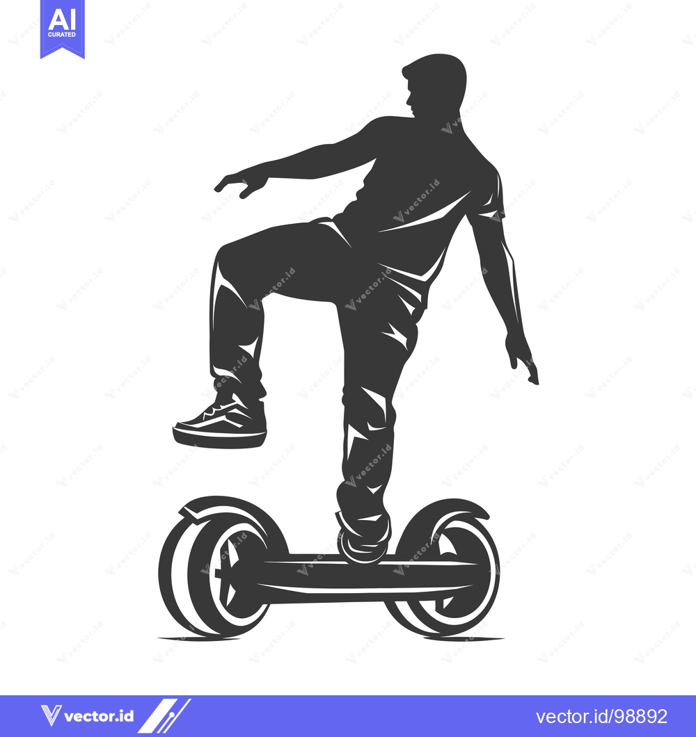 Premium Vector of Silhouette of a Person Riding a Self-Balancing Electric Scooter