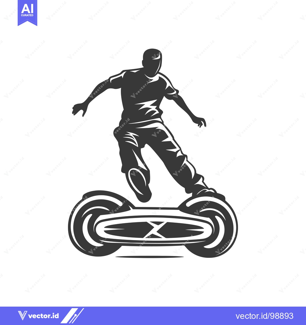 Premium Vector of Silhouette of a Person Riding a Self-Balancing Scooter