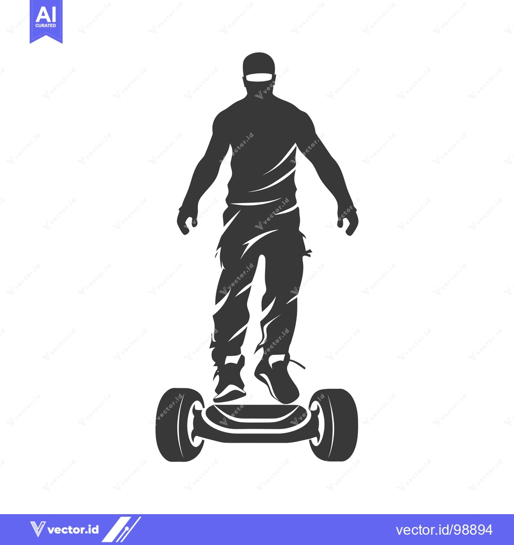 Premium Vector of Silhouette of a Person Riding a Self-Balancing Scooter