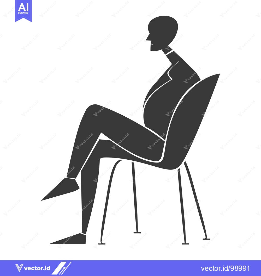 Premium Vector of Silhouette of a Person Sitting in a Chair