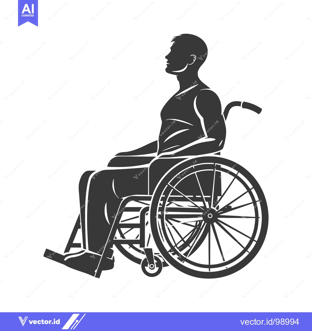 Premium Vector dari Silhouette of a Person Sitting in a Wheelchair