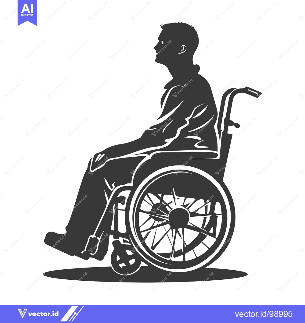Premium Vector dari Silhouette of a Person Sitting in a Wheelchair