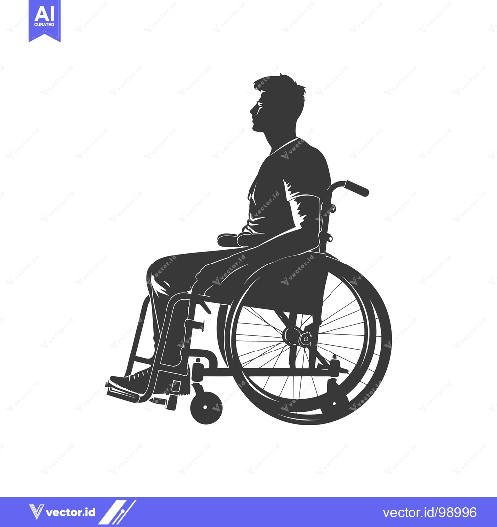 Premium Vector dari Silhouette of a Person Sitting in a Wheelchair