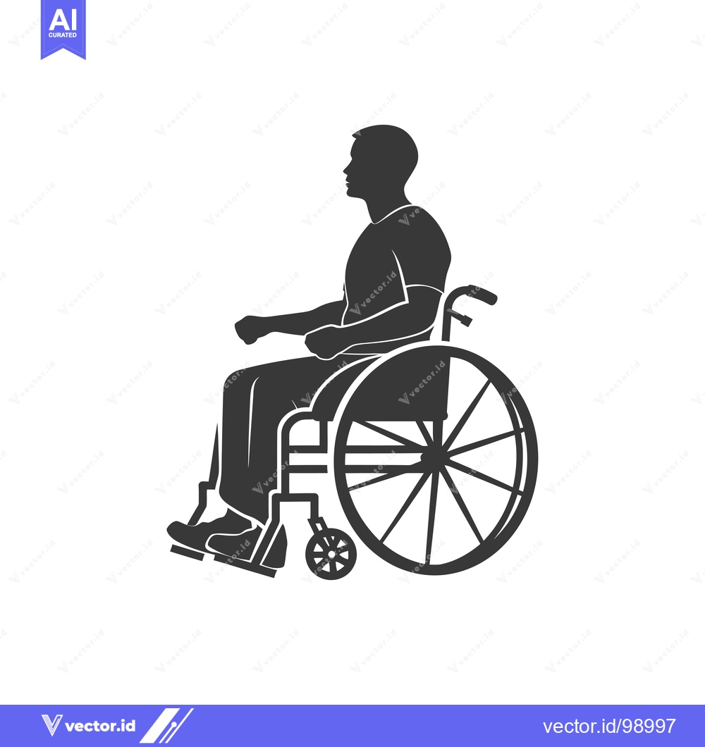 Premium Vector dari Silhouette of a Person Sitting in a Wheelchair